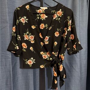 Lush Black Dress with Floral Accents